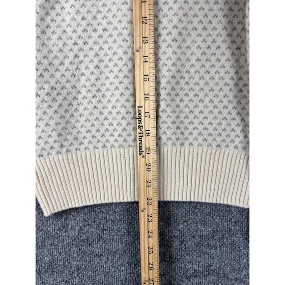 Fjallraven Sweater Women's XS Cream Gray Fair Isle Elbow Patches Gorpcore Cozy - Picture 8 of 9